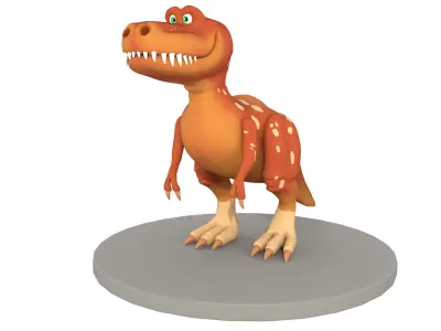 Cartoon T-Rex Dinosaur Low-poly 3D model