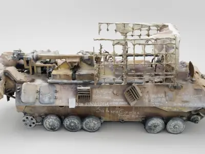 Russian SPR-2M Rtut-BM destroyed by Ukrainian army 3D model