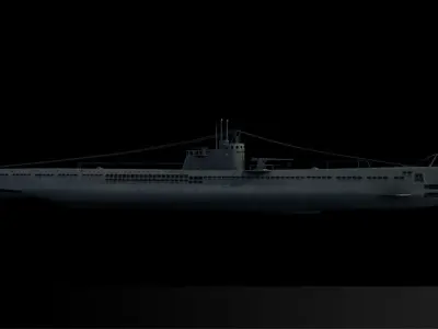 Soviet submarine S-13 C-13 1945 Low-poly 3D model