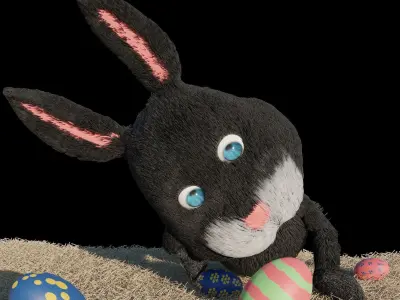 Thinking Bunny Free low-poly 3D model