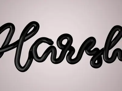 Inflated 3D Text Low-poly 3D model