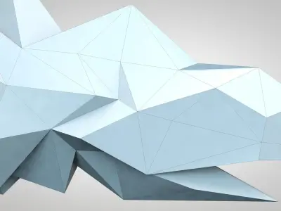 Origami Stegosaurus  Low-poly 3D model
