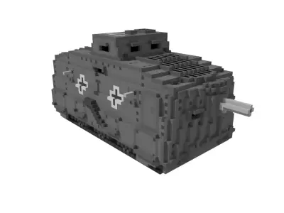 WW1 tank pack and The great Martian war themed vehicles 3D model