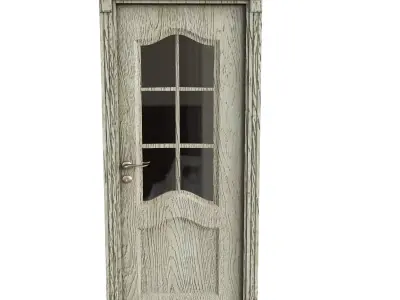 Door with glass Low-poly 3D model purchase