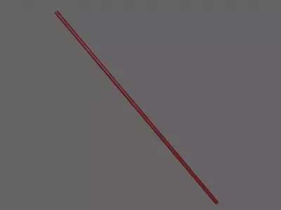 PBR Wushu Stick Red Low-poly 3D model