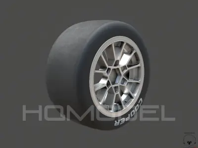 Indy Light Tire Rim PBR Low-poly 3D model