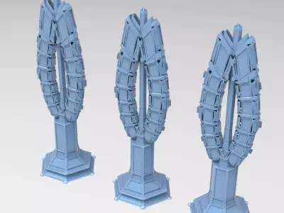 Cyberpunk eye monument 3D model