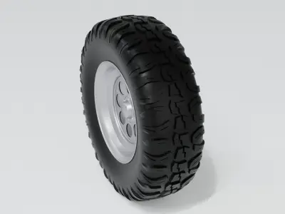 OFF ROAD WHELL-TIRE 3D MODEL Low-poly 3D model