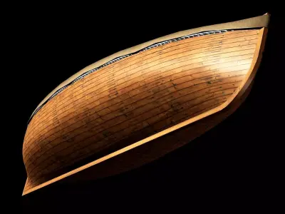 Life Boat Hull Only Low-poly 3D model