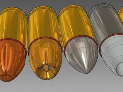 9mm boxer anvil sealer primer mix cup explosive compound braz... Free 3D model