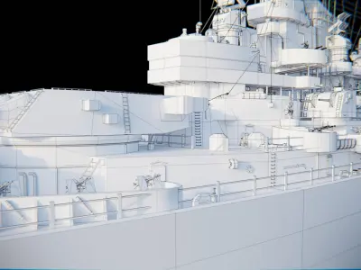 USS Iowa - BB61 Low-poly 3D model