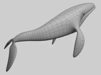 Glass whale Free 3D model