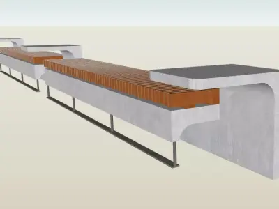 Bleacher Low-poly 3D model