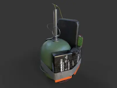 hand made explosive Low-poly 3D model