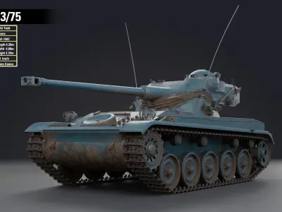 AMX-13 75 PBR Model 3D model