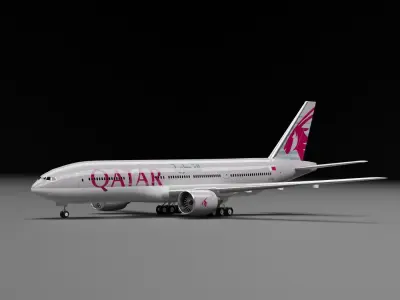 Boeing 777-200ER Qatar Airways Livery 3D model