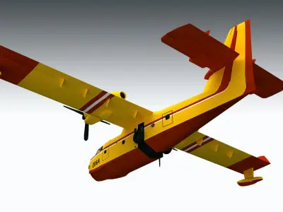 Canadair CL-415 Low-poly 3D model