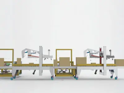 Automatic unpacking and sealing machine  3D model
