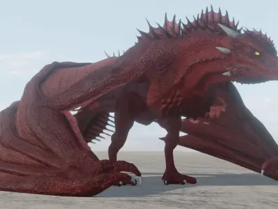 Fire Breathing Wyvern Dragon 3D model