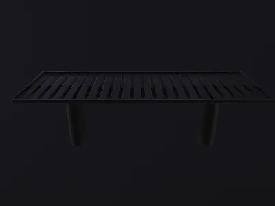 Metal Modern Bench  Low-poly 3D model