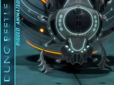 Dung Beetle Low-poly 3D model