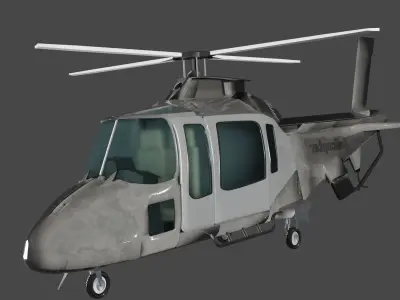 Helicopter 01 Low-poly 3D model