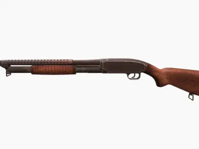 Winchester 1912 Low-poly 3D model