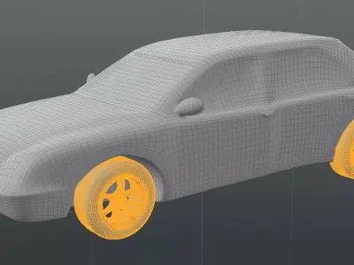 Stylized sedan car Cartoon Car 3D model