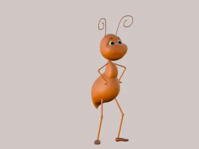 Ant character 3D model in cartoon style 3D model