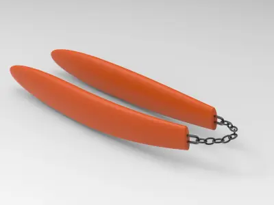 Smooth Nunchaku Fighting Sticks  3D model