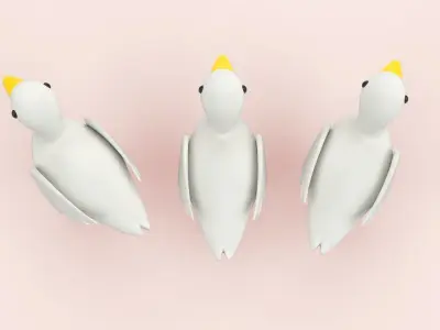 Cartoon Duck Animal Style Cute Low-poly 3D model