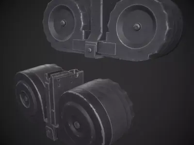 XM-8 Drum Magazine Low-poly 3D model