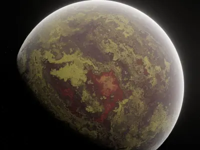 Planet Space Ready to game  Low-poly 3D model 7