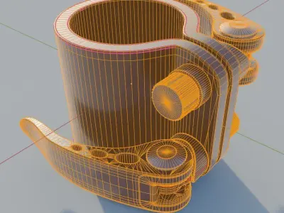 E-Scooter Quick Release Clamp with Procedural PBR Material 3D model