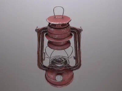 Antique Oil Lamp Low-poly 3D model
