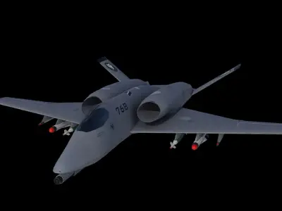 A-14A WILD WOLF stealth futuristic fighter concept jet  3D model