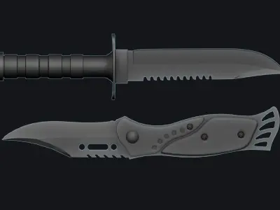 Knives knife Low-poly 3D model