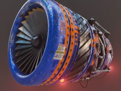 SCI FI Turbine  Low-poly 3D model