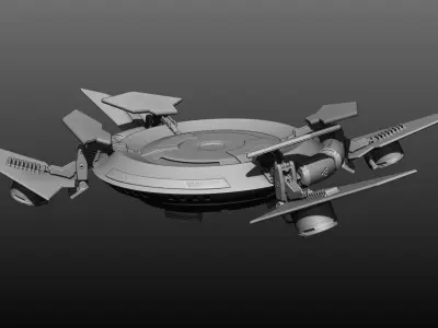 Sci-Fi Flying Platform 3D model