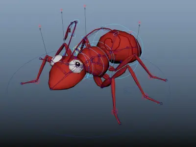 Cartoon Ant Rigged Free 3D model