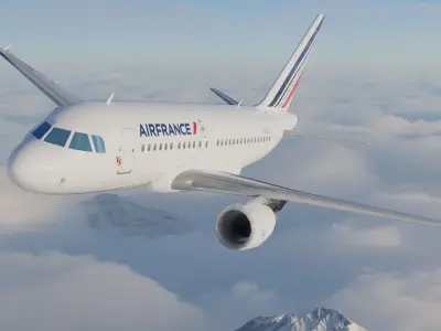 Airbus A318 Air france livery Low-poly 3D model