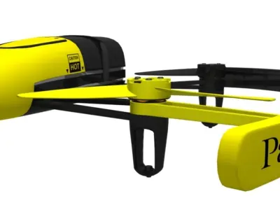 Parrot Bebop Drone 3D Model Yellow 3D model