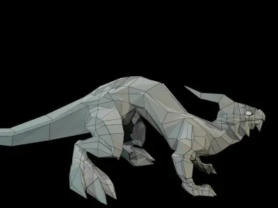 Lizard Dragon SMALL Low-poly 3D model