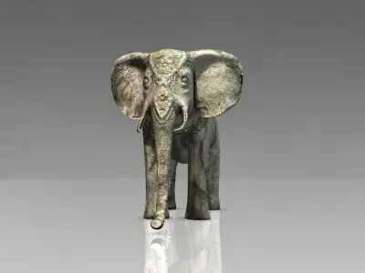 Angkor Hindu statues pack collection Low-poly 3D model