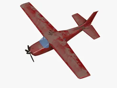 8K realistic destroyed propeller plane collections Low-poly 3D model