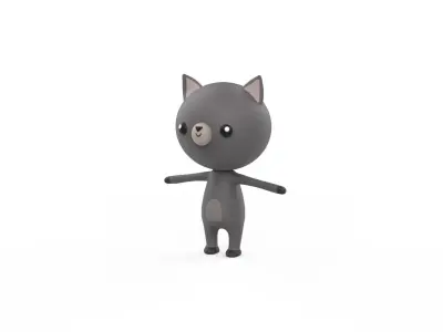 Stylized Character 001 Ratel Low-poly 3D model