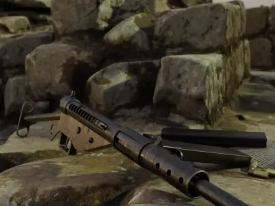 Sten MKII Free low-poly 3D model