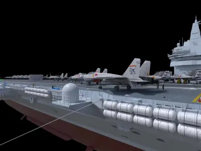 Next-generation nuclear-powered concept aircraft carrier 3D model