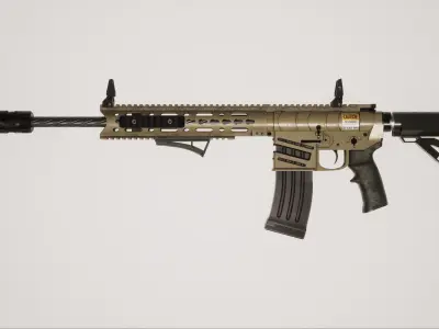 Assault Rifle 2 Used Low-poly 3D model