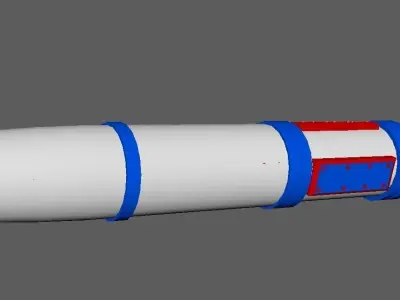 Rocket missile rigged maya 3D model